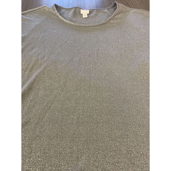 Max‎ Mara Leisure Silver 3/4 Sleeve Max Mara Leisure Top Size Small - Picture 5 of 10